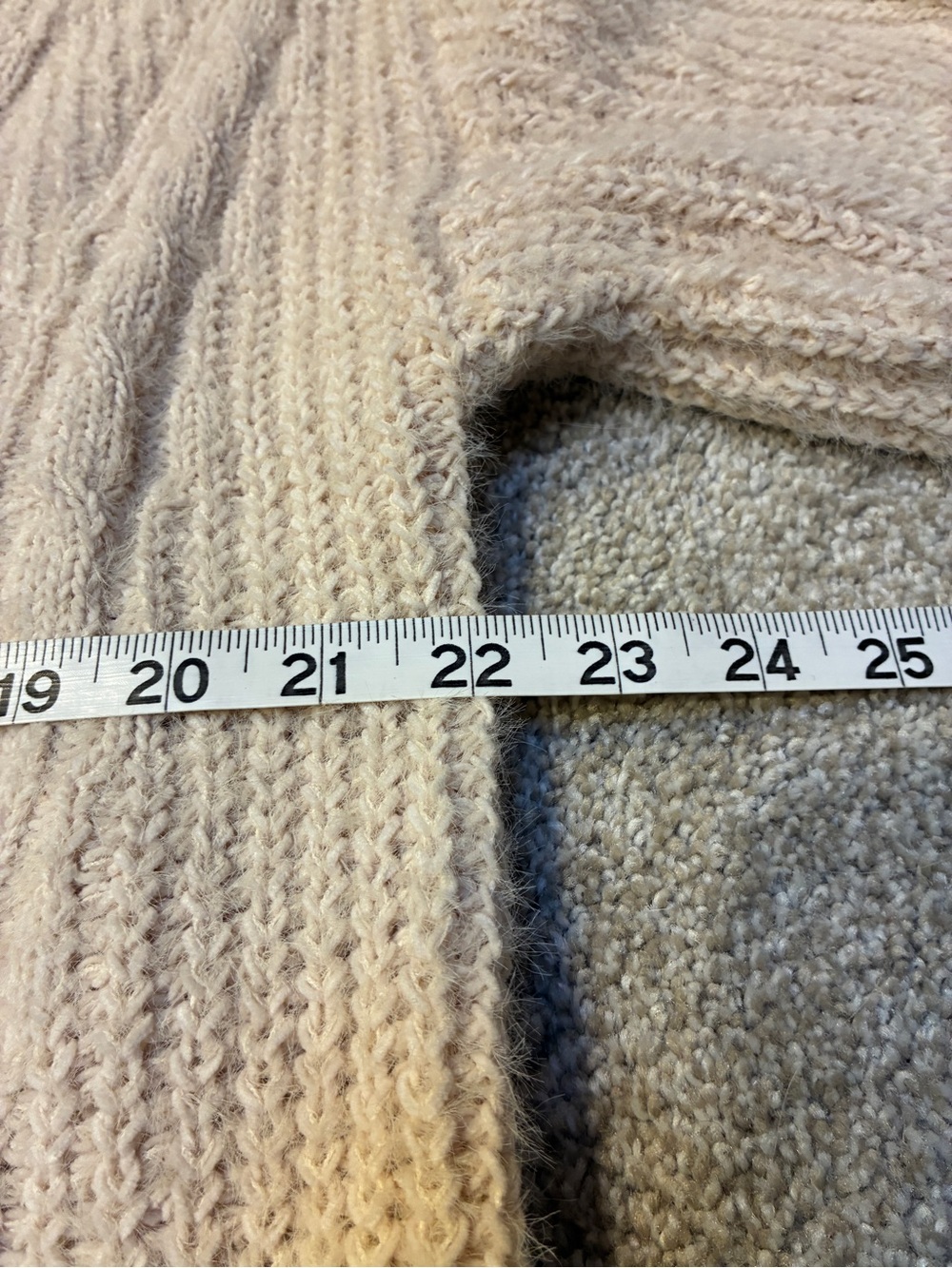 Miracle Cream Fuzzy V-Neck Button Front Cardigan - Picture 3 of 4